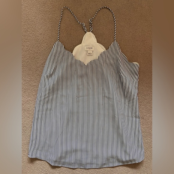 Scalloped J Crew Striped Cami - Picture 1 of 4